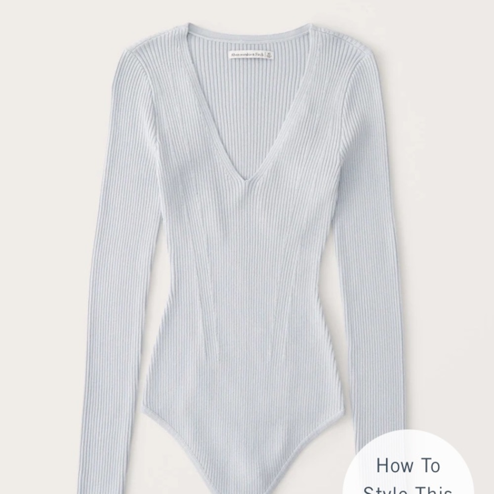 Abercrombie & Finch Elevated Knit Bodysuit / Light Blue